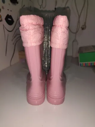 Botas de agua rosas con acolchado talla 34