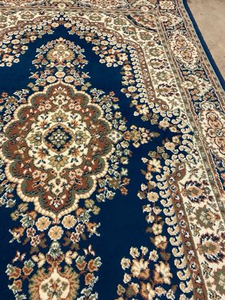 Alfombra Vintage Estilo Persa Azul y Beige