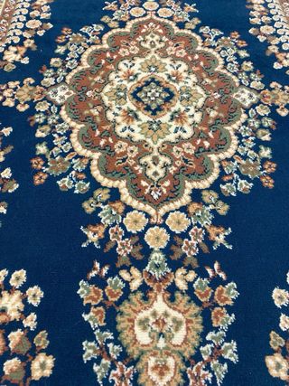 Alfombra Vintage Estilo Persa Azul y Beige