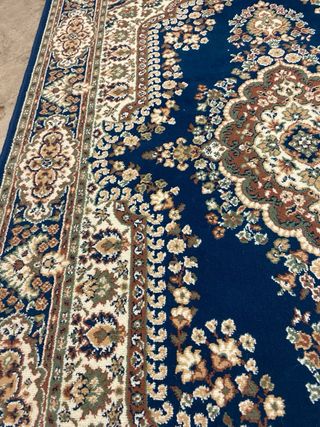 Alfombra Vintage Estilo Persa Azul y Beige