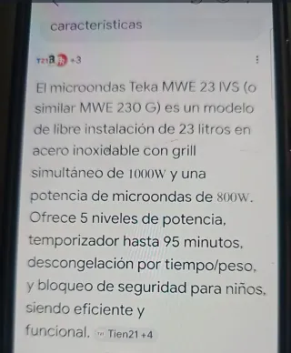 Microondas Teka MWE 23 INOX