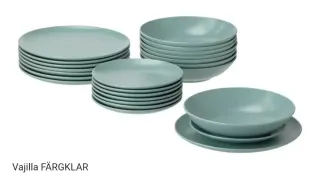 Vajilla Fargklar Teal Porcelana