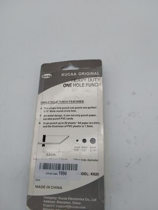 Kucaa Perforadora de mano para tarjetas de PVC, tarjetas de identificación, tarjetas de identificación, fotos (8 mm, tamaño gran