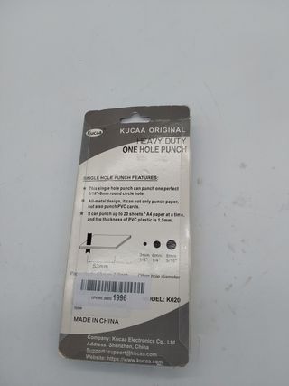 Kucaa Perforadora de mano para tarjetas de PVC, tarjetas de identificación, tarjetas de identificación, fotos (8 mm, tamaño gran