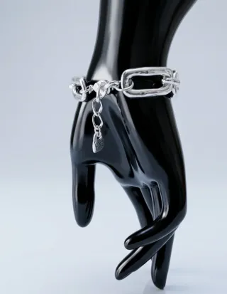Pulsera Uno de 50 eslabones plateados