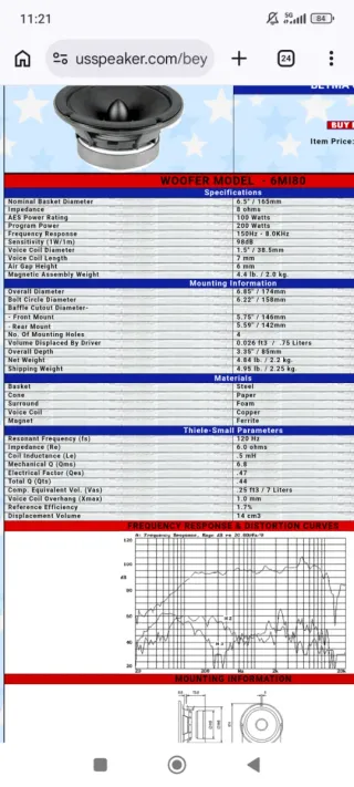 Altavoz Beyma 6Mi-80