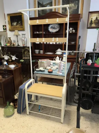 Perchero Zapatero Metal y Madera