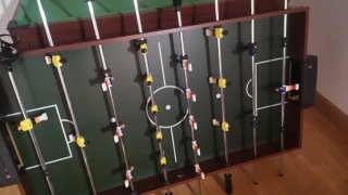 Futbolín de madera, medidas 110×60×87