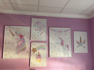 Set 5 Cuadros Decorativos Unicornios