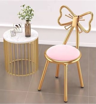 Sillas doradas para niñas, diseño princesa