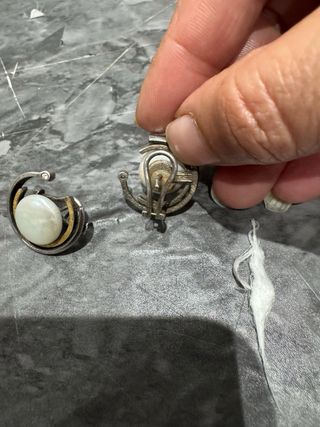 Pendientes Bintang Plata y Oro Perla