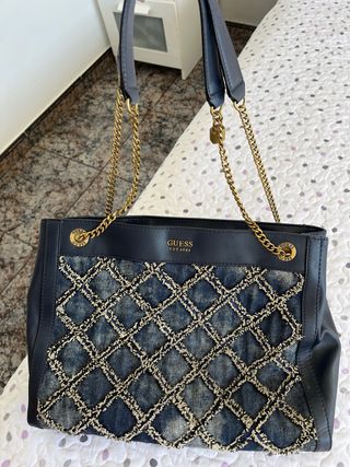 Bolso Guess Tela Vaquera Azul