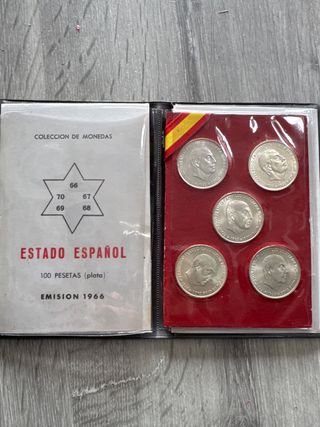 Monedas Plata 100 Pesetas Estado Español 1966