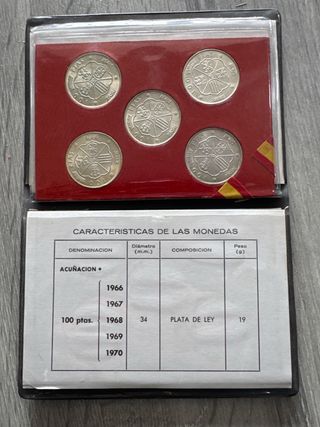 Monedas Plata 100 Pesetas Estado Español 1966