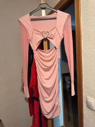 Vestido fiesta rosa con corazón