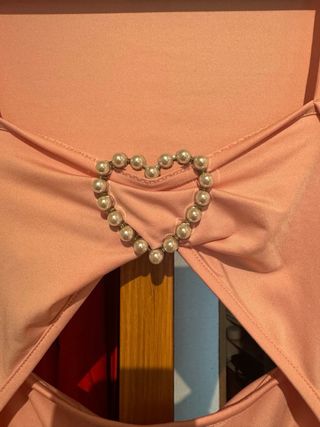 Vestido fiesta rosa con corazón