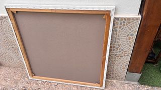 Cuadros Abstractos 80x80 Beige y Rojo