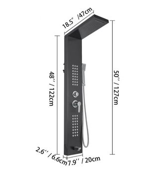 Panel de Ducha Columna de ducha 5 en 1 / Negro F1