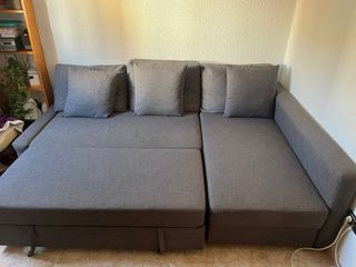 Sofá Cama Chaise Longue con Canapé Gris