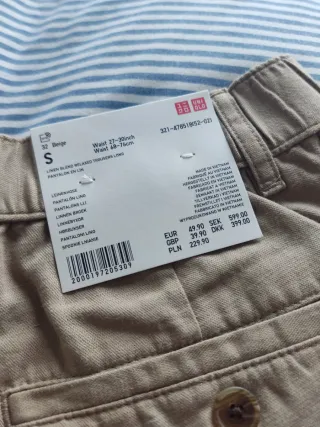 Pantalón hombre Lino Uniqlo talla S