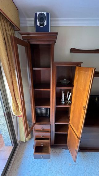 Mueble TV madera con cristal negociable