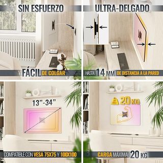 Soporte TV Fijo Ricco F0111 13-29 Nuevo