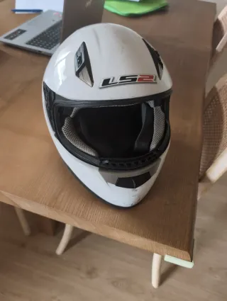 Casco integral LS2 blanco - Visera rota