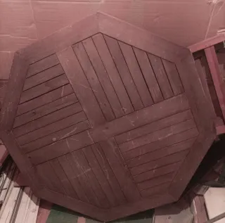 Mesa y 4 sillas de jardín de madera teca