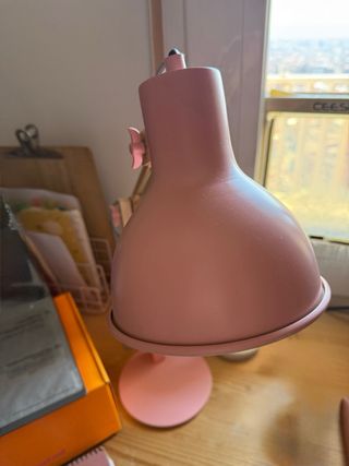 Flexo rosa metal, plástico y madera