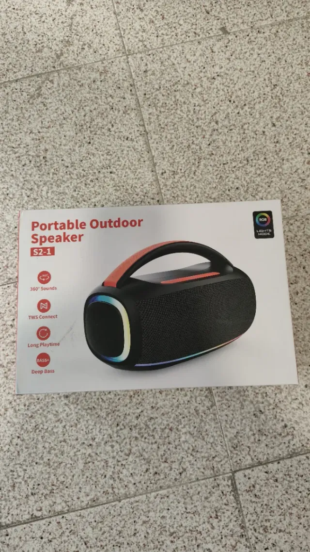 Altavoz Bluetooth Potente 80W Negro/Naranja