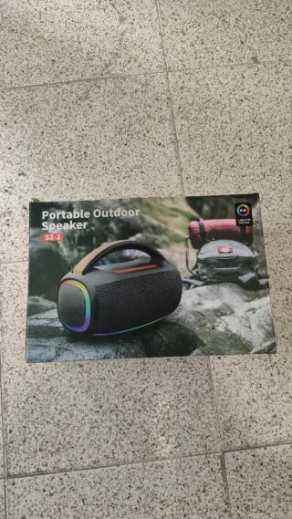 Altavoz Bluetooth Potente 80W Negro/Naranja