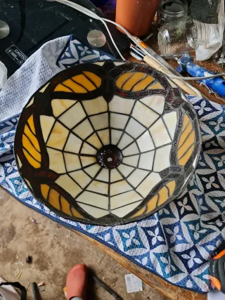 Plafoniera Tiffany in Cristallo e Metallo