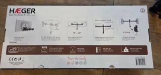 Soporte Doble Monitor HAEGER 13-27 Negro