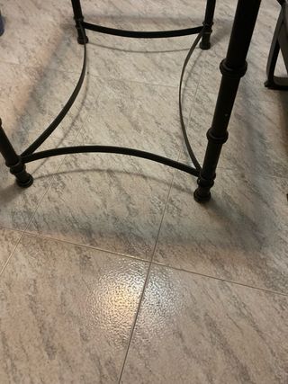 Mesa centro o comedor de cristal metal tipo hierro