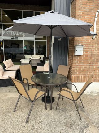 Conjunto mesa y 4 sillas terraza