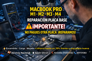 Reparación Placa Base MacBook Pro M1-M4
