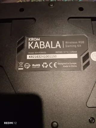 Teclado Krom Kabala Wireless RGB Gaming