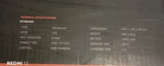 Teclado Krom Kabala Wireless RGB Gaming