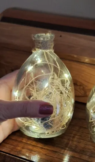 Coppia lanterne vetro con luci