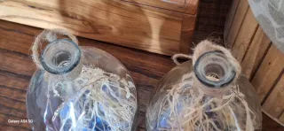 Coppia lanterne vetro con luci