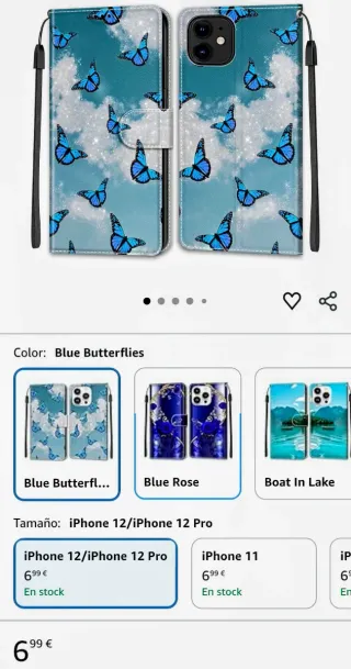 Funda iPhone 12/12 Pro Mariposas Azules