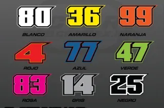 Pegatina Numero Dorsal Piloto Personalizada