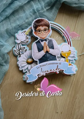 Cake Topper prima Comunione Compleanno Cresima