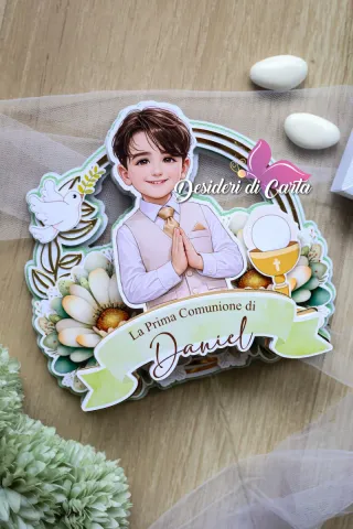 Cake Topper prima Comunione Compleanno Cresima