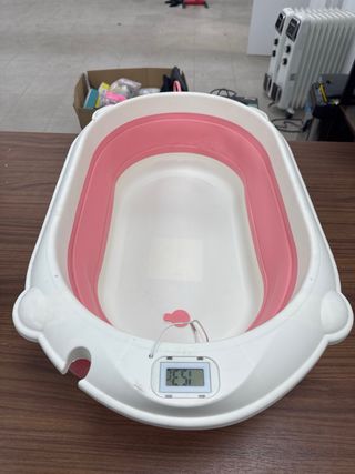 Bañera de bebé plegable rosa