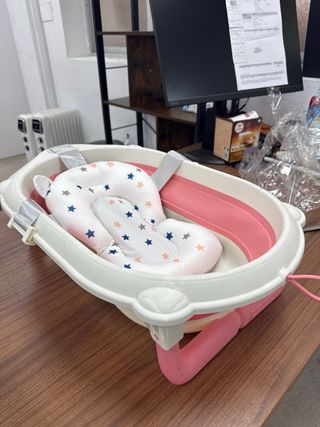 Bañera de bebé plegable rosa
