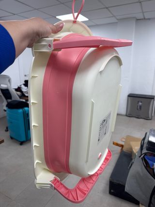 Bañera de bebé plegable rosa