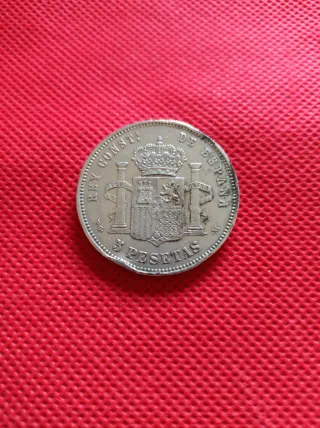 Moneda 5 Pesetas Plata 1891