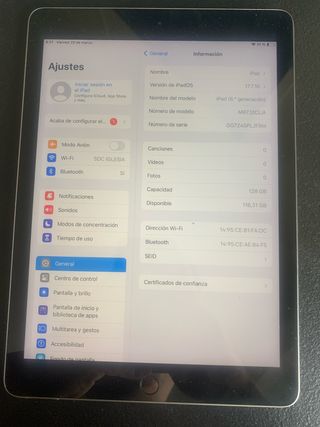 iPad 6.ª gen 128 GB Plata Sin cable