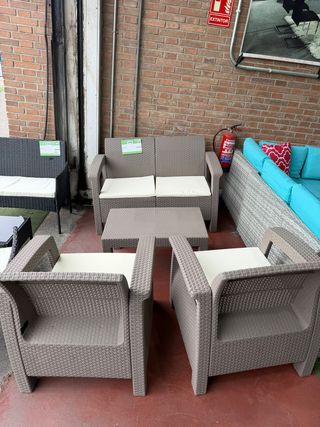 Conjunto Terraza Ratán Beige